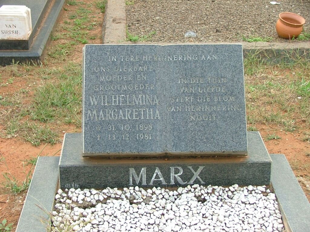 MARX Wilhelmina Margaretha 1895-1981