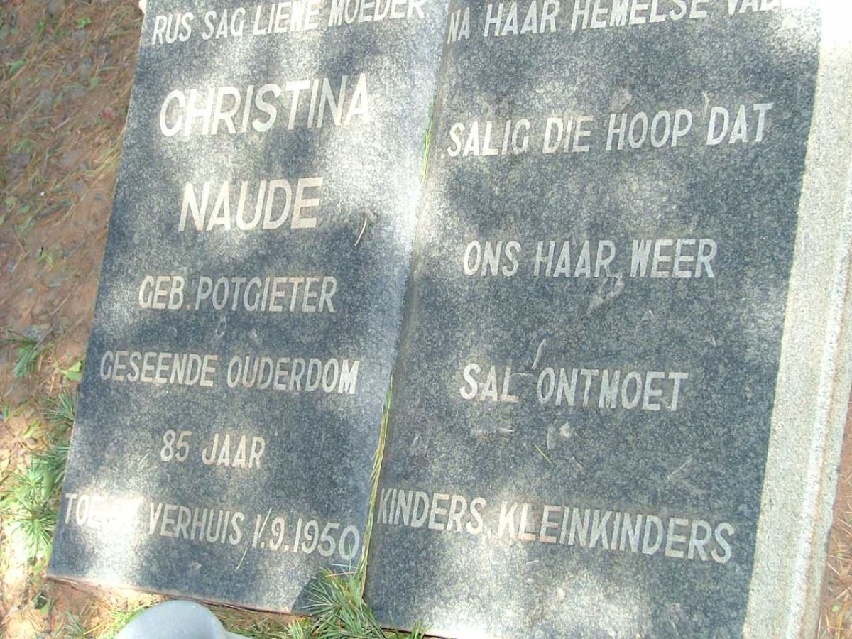 NAUDE Christina nee POTGIETER -1950