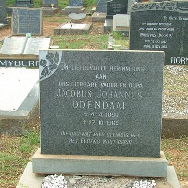 ODENDAAL Jacobus Johannes 1890-1969