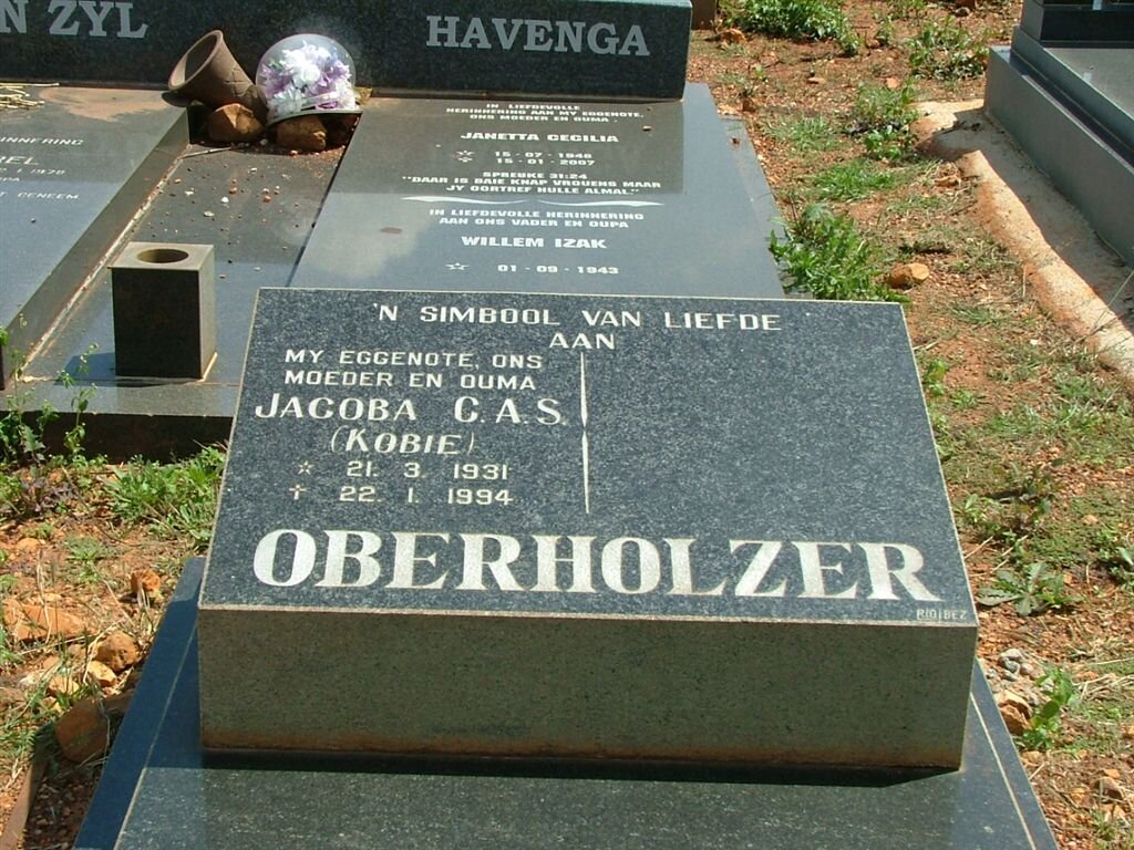 OBERHOLZER Jacoba C.A.S. 1931-1994