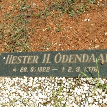 ODENDAL Hester H. 1922-1976