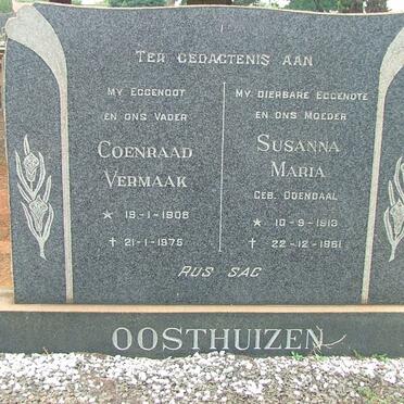 OOSTHUIZEN Coenraad Vermaak 1908-1975 &amp; Susanna Maria ODENDAAL 1913-1961