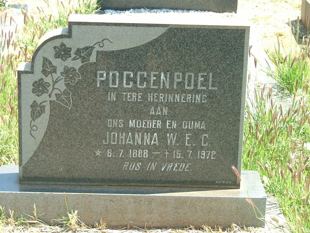 POGGENPOEL Johanna W.E.C. 1888-1972
