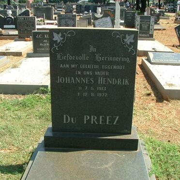 PREEZ Johannes Hendrik, du 1913-1972