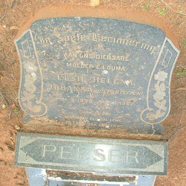 PELSER Elsie Helena Johanna nee STEFFEN 1893-1962