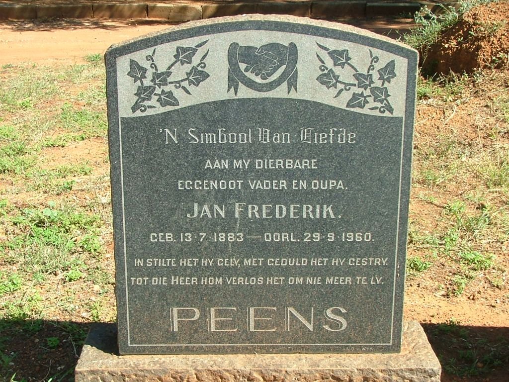 PEENS Jan Frederik 1883-1960