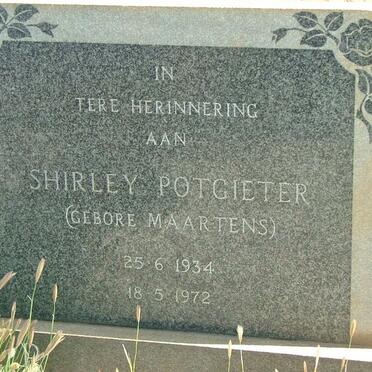 POTGIETER Shirley nee MAARTENS 1934-1972