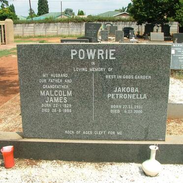 POWRIE Malcolm James 1929-1986 &amp; Jakoba Petronella 1931-2000