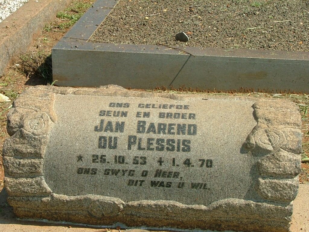 PLESSIS Jan Barend, du 1953-1970