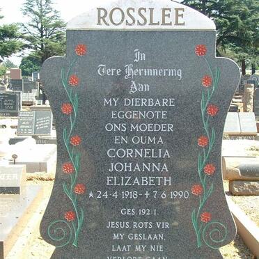 ROSSLEE Cornelia Johanna Elizabeth 1918-1990