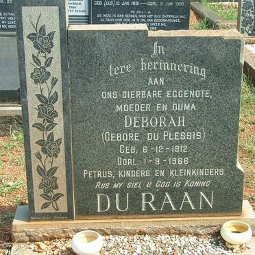 RAAN Deborah, du nee DU PLESSIS 1912-1966