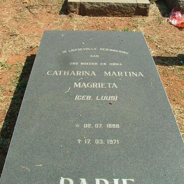 RABIE Catharina Martina Magrieta nee LUUS 1888-1971