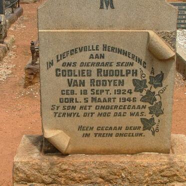 ROOYEN Godlieb Rudolph, van 1924-1946