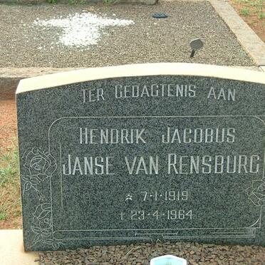 RENSBURG Hendrik Jacobus, Janse van 1919-1964
