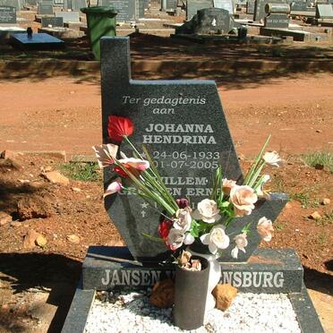 RENSBURG Johanna Hendrina, Jansen van 1933-2005