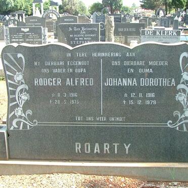ROARTY Rodger Alfred 1916-1975 &amp; Johanna Dorothea 1916-1979