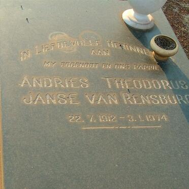 RENSBURG Andries Theodorus, Janse van 1912-1974