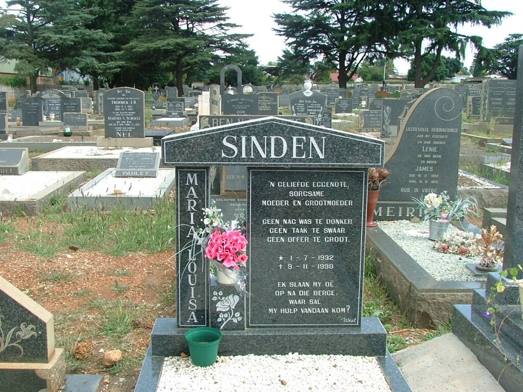 SINDEN Maria Louisa 1932-1998