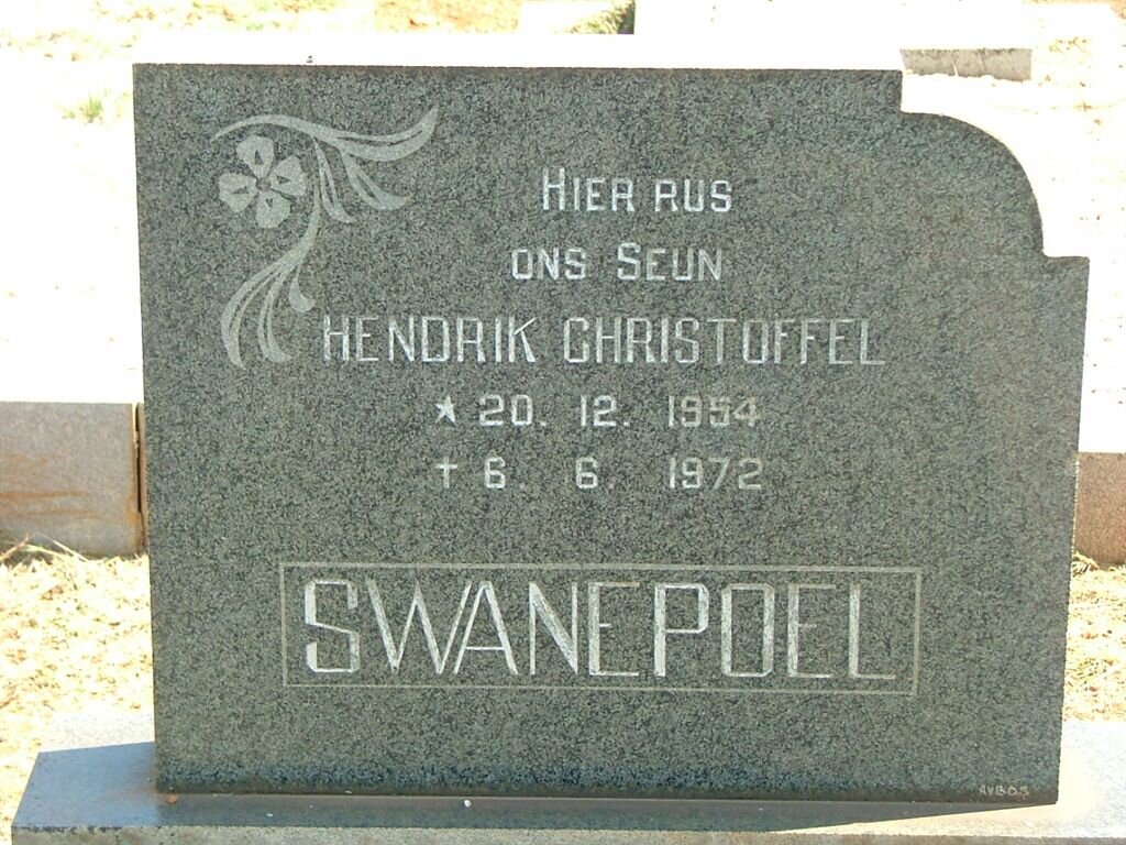 SWANEPOEL Hendrik Christoffel 1954-1972