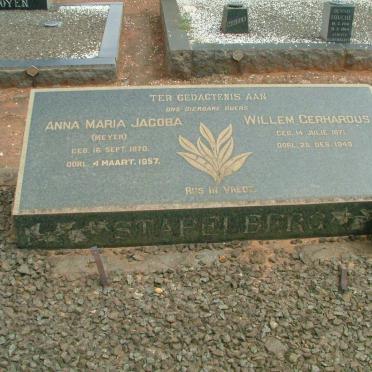STAPELBERG Willem Gerhardus 1871-1948 &amp; Anna Maria Jacoba MEYER 1870-1957