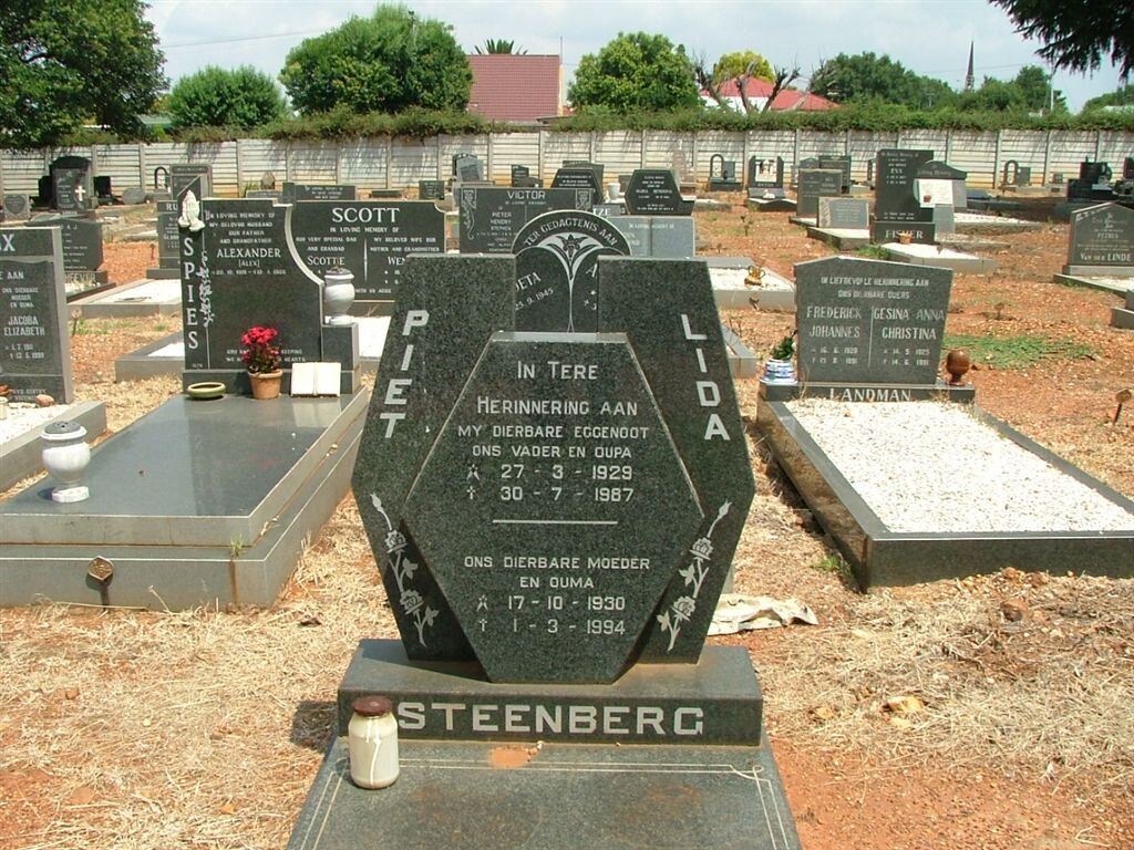 STEENBERG Piet 1929-1987 &amp; Lida 1930-1994