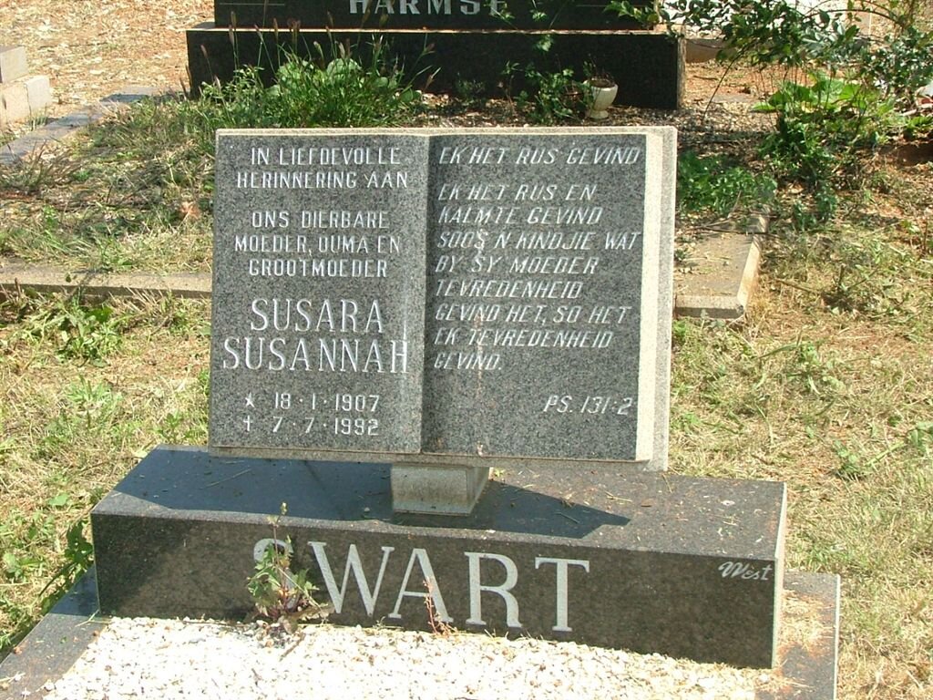 SWART Susara Susannah 1907-1992