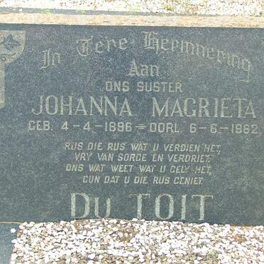 TOIT Johanna Magrieta, du 1896-1962