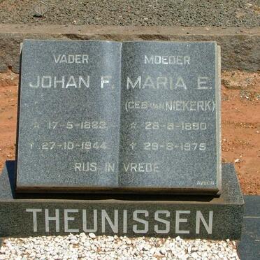 THEUNISSEN Johan F. 1883-1944 &amp; Maria E. VAN NIEKERK 1890-1975