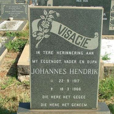 VISAGIE Johannes Hendrik 1917-1966 