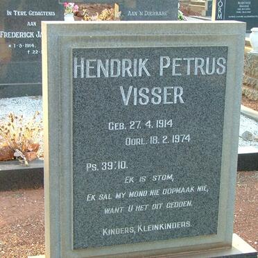 VISSER Hendrik Petrus 1914-1974