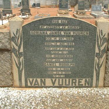 VUUREN Daniel Rudolph Janse Van 1886-1959 &amp; Adriana 1890-1945