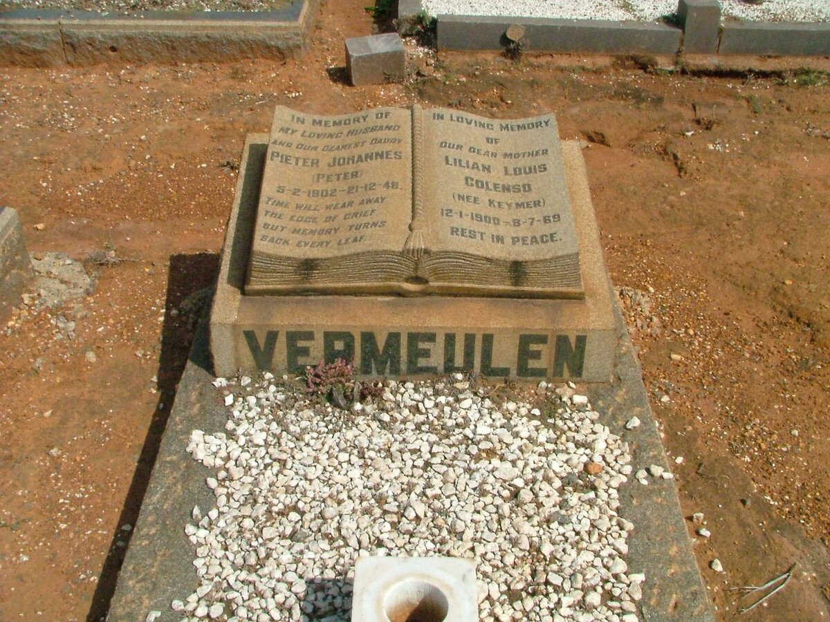 VERMEULEN Pieter Johannes 1902-1948 &amp; Lilian Louis Colenso KEYMER 1900-1969