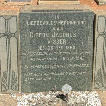 VISSER Gideon Jacobus 1890-1943