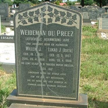 WEIDEMAN Willem J. 1937-1968 :: PREEZ Lukas J., du 1957-1968