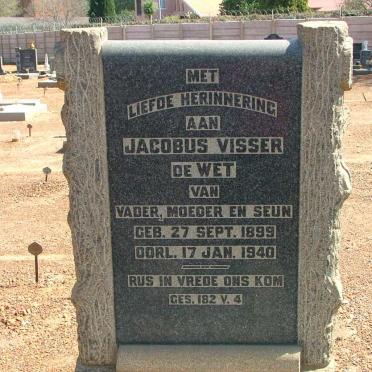 WET Jacobus Visser, de 1899-1940