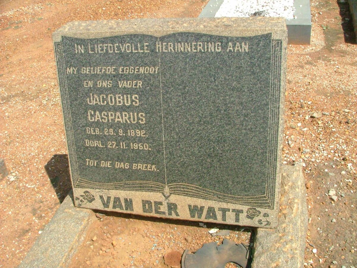 WATT Jacobus Casparus, van der 1892-1950
