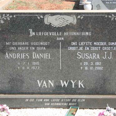 WYK Andries Daniel, van 1910-1977 &amp; Susara J.J. 1912-2002