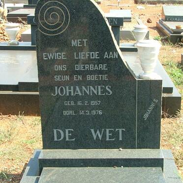WET Johannes, de 1957-1976