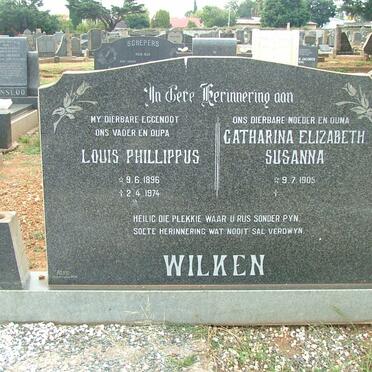 WILKEN Louis Phillippus 1896-1974 &amp; Catharina Elizabeth Susanna 1905-
