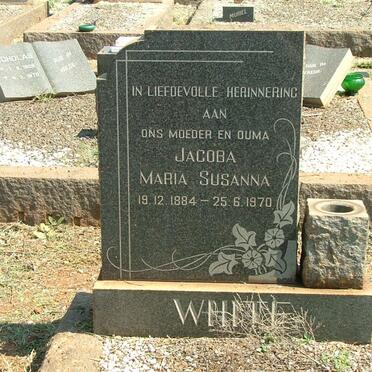 WHITE Jacoba Maria Susanna 1884-1970