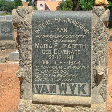 WYK Maria Elizabeth, van nee DUVENAGE 1911-1944