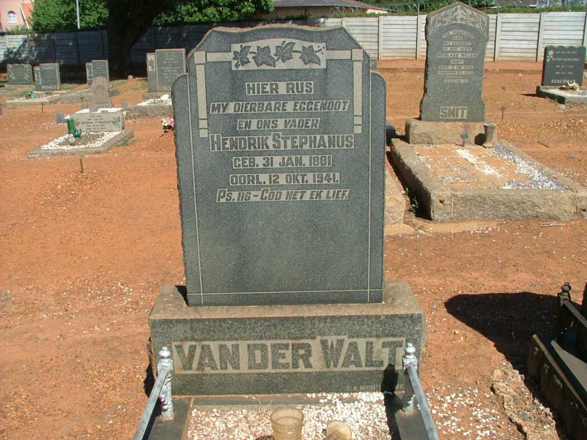 WALT Hendrik Stephanus, van der 1881-1941