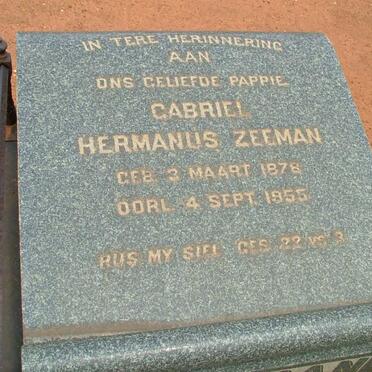 ZEEMAN Gabriel Hermanus 1878-1955
