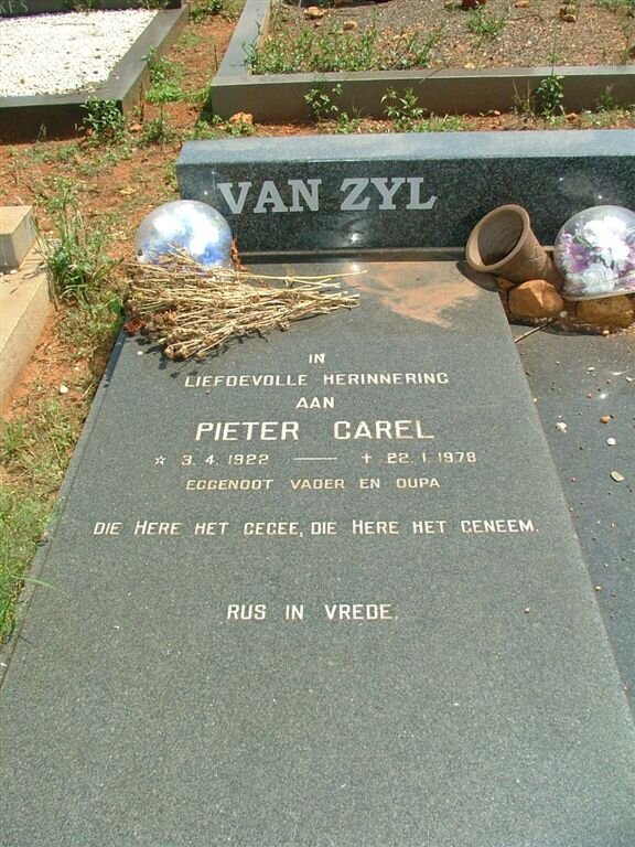 ZYL Pieter Carel, van 1922-1970