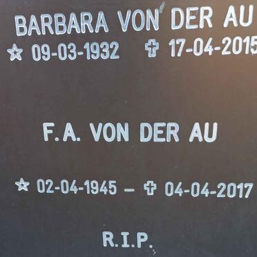AU Barbara, von der 1932-2015 :: VON DER AU F.A. 1945-2017