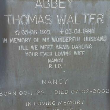 ABBEY Thomas Walter 1921-1996