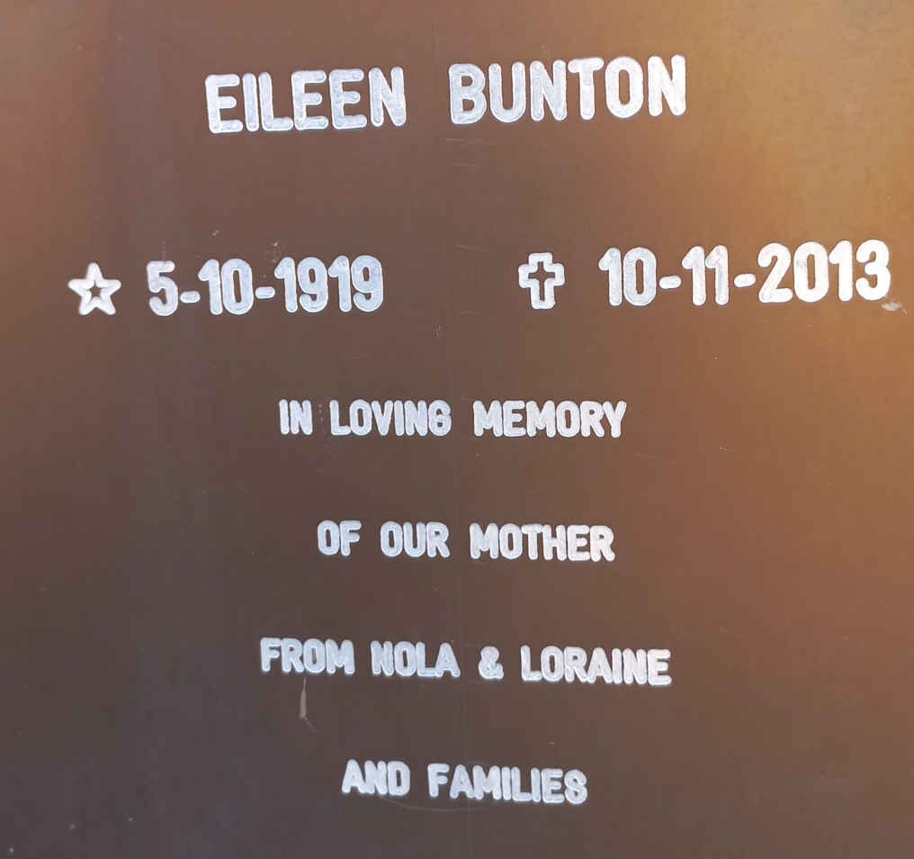 BUNTON Eileen 1919-2013