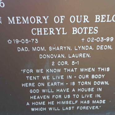 BOTES Cheryl 1973-1999