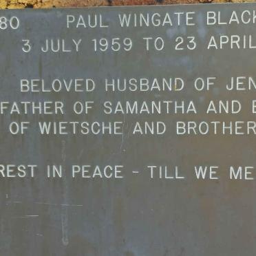 BLACK Paul Wingate 1959-1997