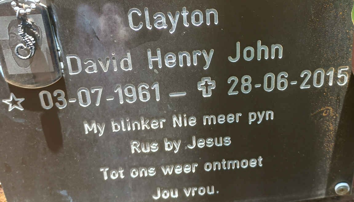 CLAYTON David Henry John 1961-2015